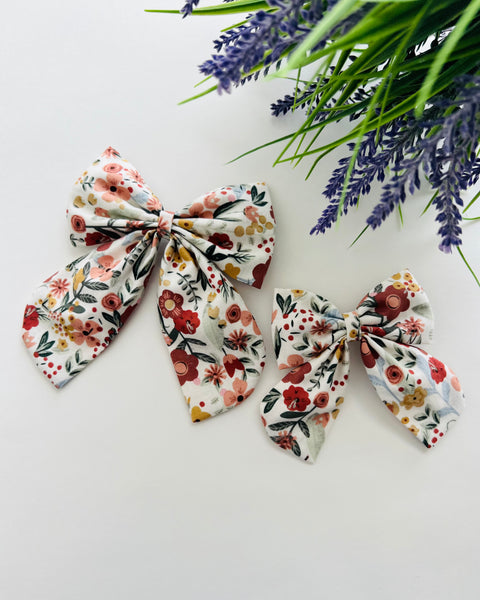 Earthy Floral Bow