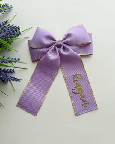 Purple Name Bow