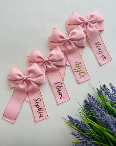 Pink Name Bow