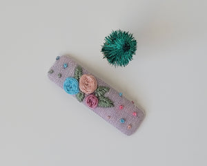 Lavender Floral Snap Clip