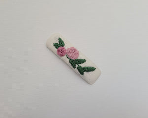 Blush Embroidered Snap Clip