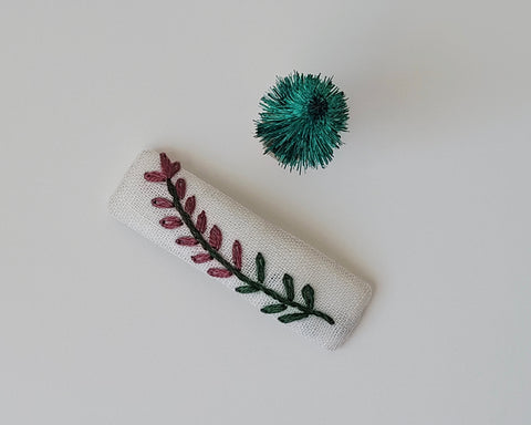 Hand Embroidered Snap Clip