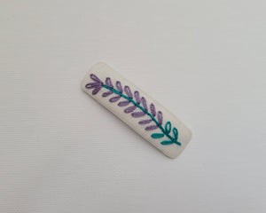 Purply Embroidered Clip