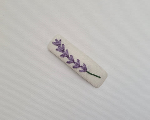 Lavender Embroidered Clip