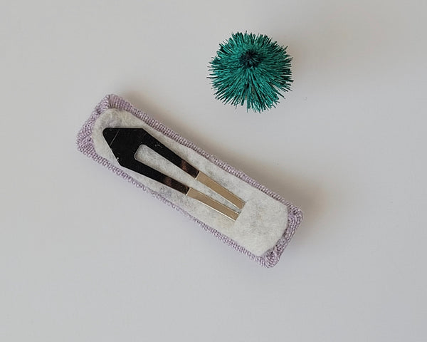 Lavender Embroidered Snap Clip